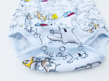 Baby Bodysuit. Funny Cat and Mice patterned