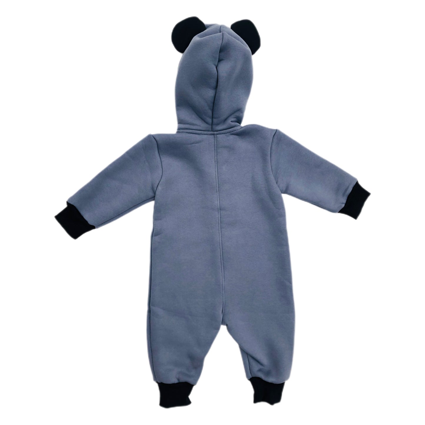 Cute Baby Jumpsuit Hooded with Animal Ears. Dark Gray