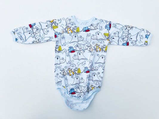 Baby Bodysuit. Funny Cat and Mice patterned