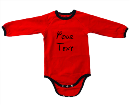 Red Long Sleeve Lap Baby Bodysuit