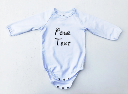 White Long Sleeve Lap Baby Bodysuit