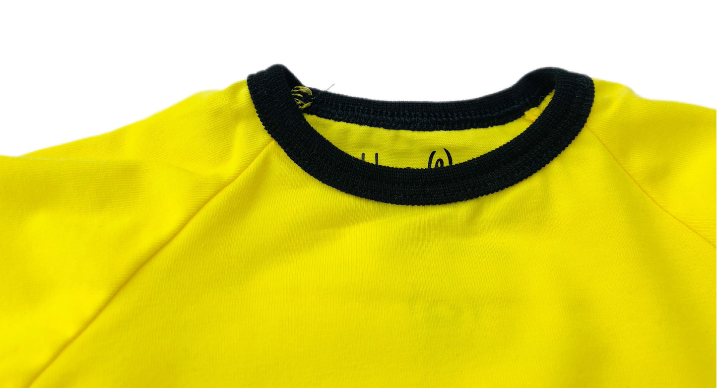 Yellow Long Sleeve Lap Baby Bodysuit