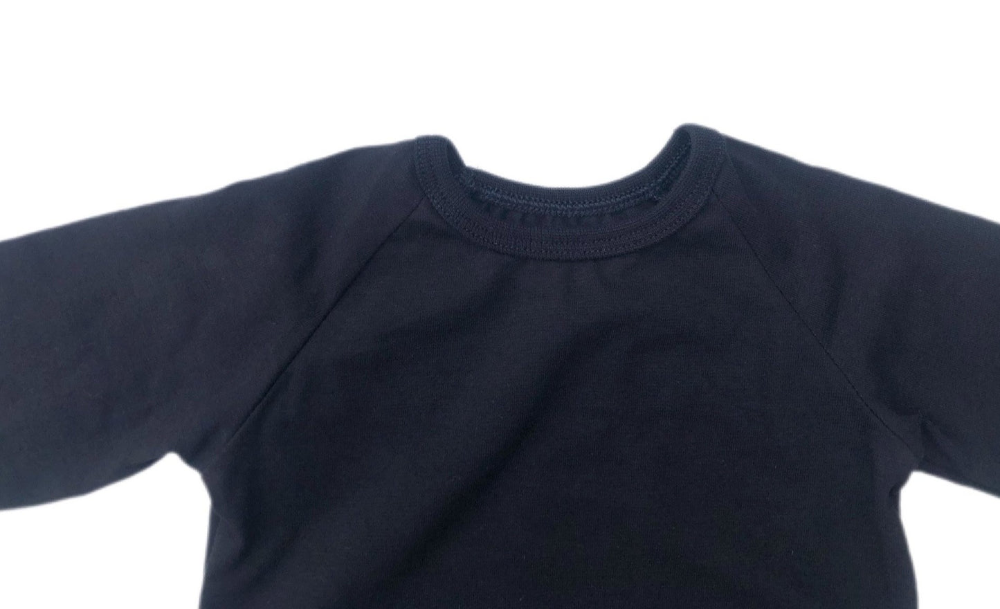 Black Long Sleeve Lap Baby Bodysuit