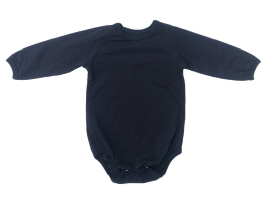Black Long Sleeve Lap Baby Bodysuit