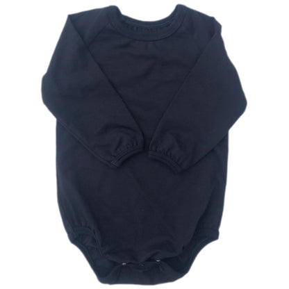 Black Long Sleeve Lap Baby Bodysuit