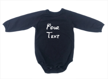 Black Long Sleeve Lap Baby Bodysuit