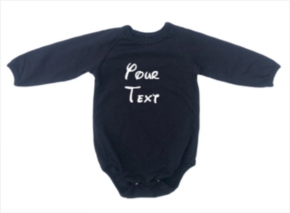 Black Long Sleeve Lap Baby Bodysuit