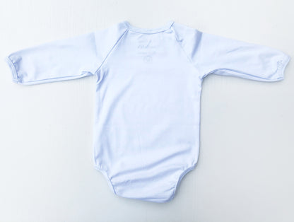 White Long Sleeve Lap Baby Bodysuit