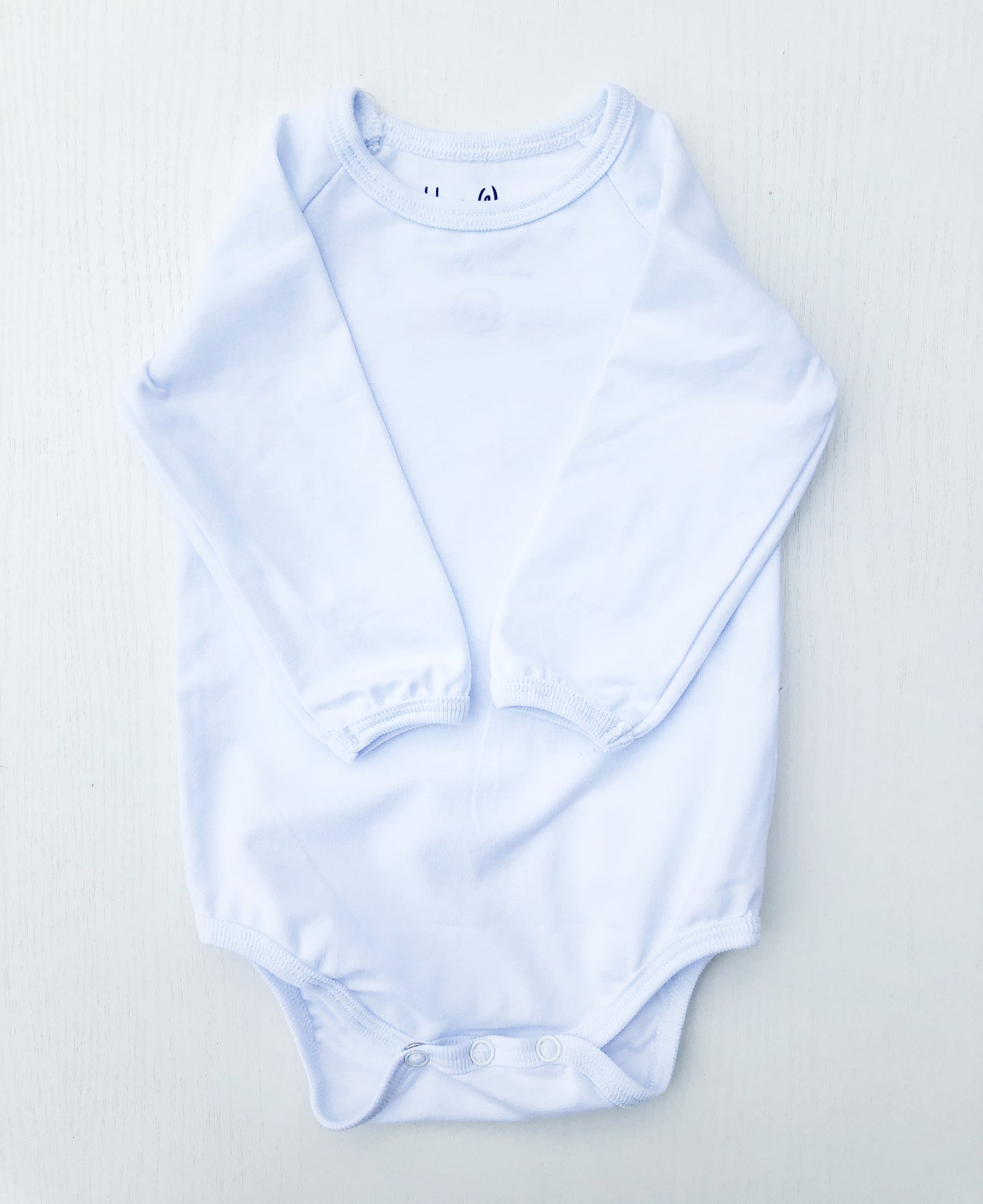 White Long Sleeve Lap Baby Bodysuit