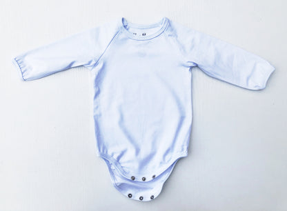 White Long Sleeve Lap Baby Bodysuit